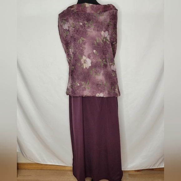 Dressbarn Vintage Floral Crimped Crepe Maxi Dress - Size 8 - Picture 5 of 8